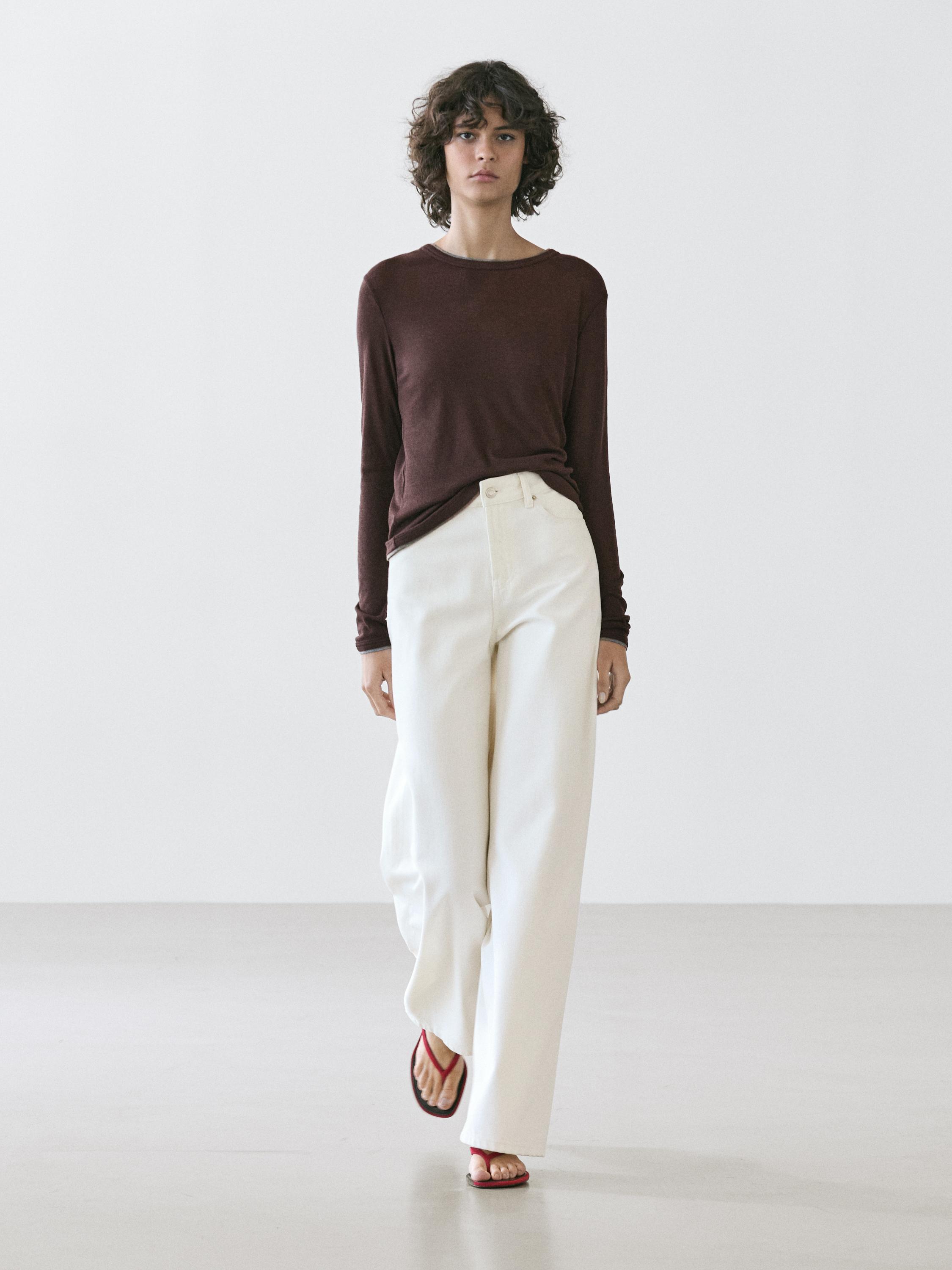 T-shirt manches longues effet double